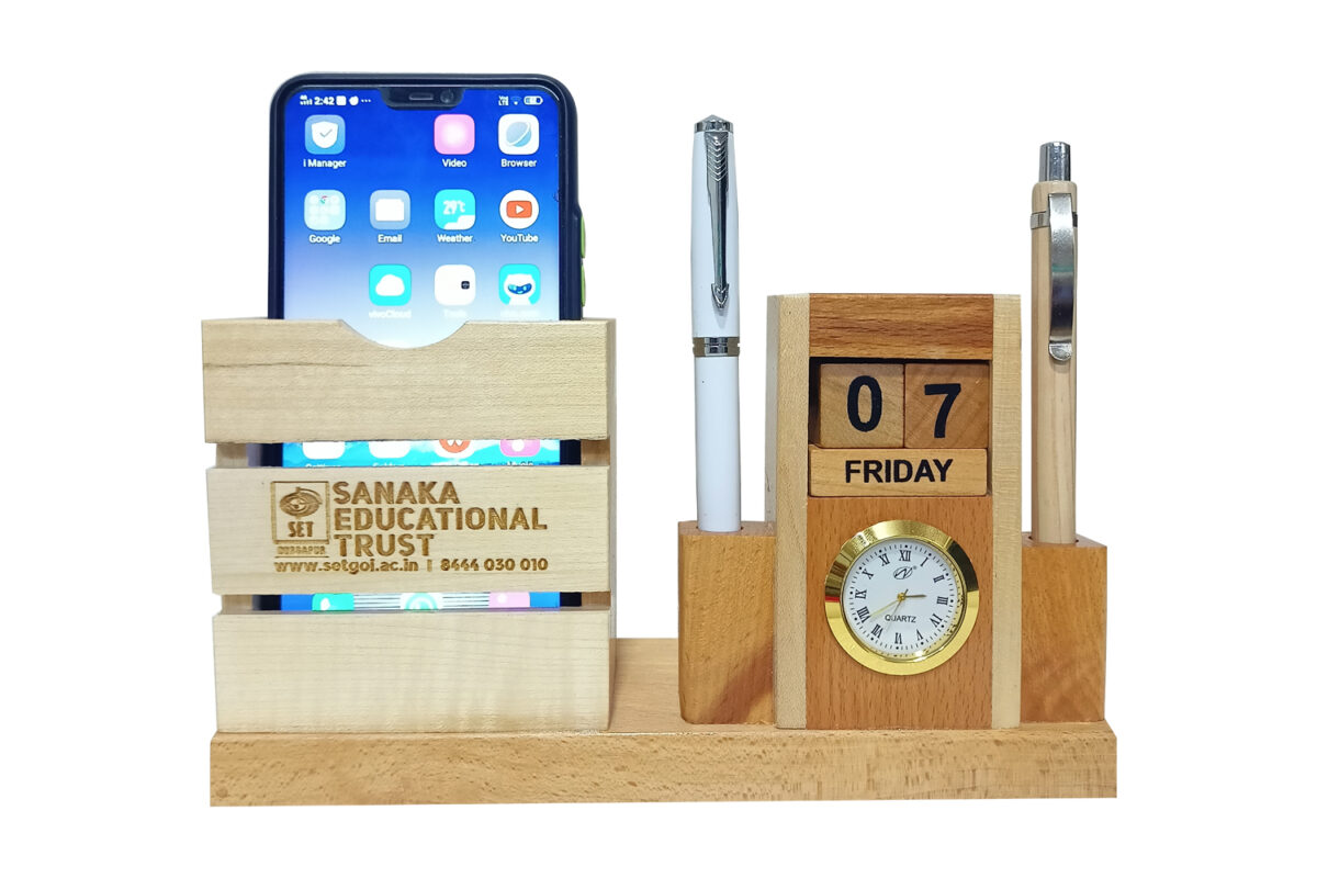 Wooden Mobile Holder With Calendar