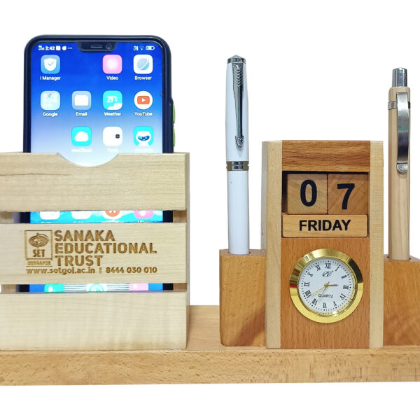 Wooden Mobile Holder With Calendar