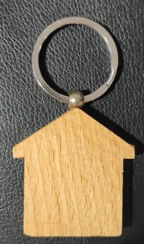 Key-21 Wooden House Keychain