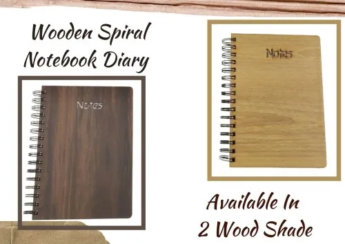 Wooden Spiral Note Book