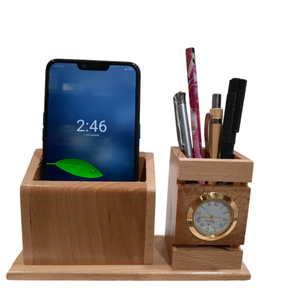 wooden pen stand with name engraved,