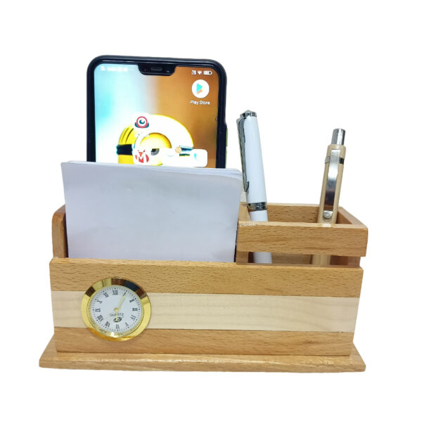 wooden pen stand with name engraved,