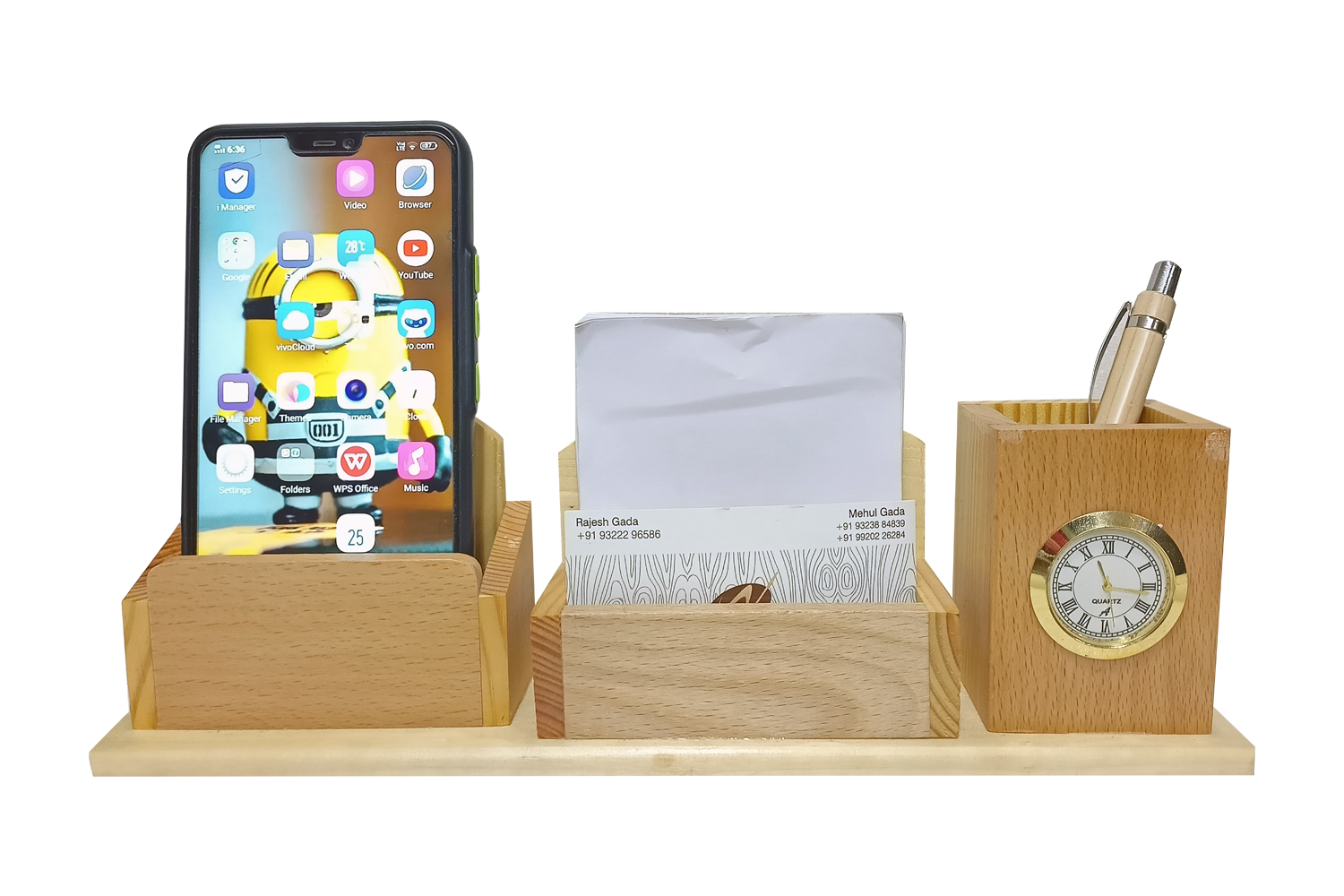 Analog Wooden Pen Stand With Clock and Calculator, For Office at Rs 999 in  Gwalior