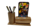 wooden mobile stand, pen stand with music amplifier